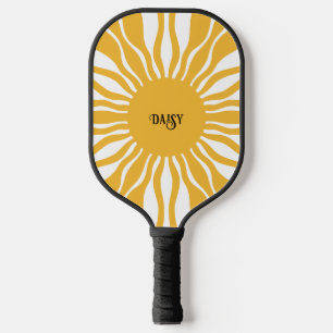 Personalisiert Boho Abstrakt Sun Rays   Retro Pickleball Schläger