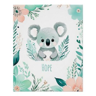 Personalisiert Boho Baby Poster - Koala Design