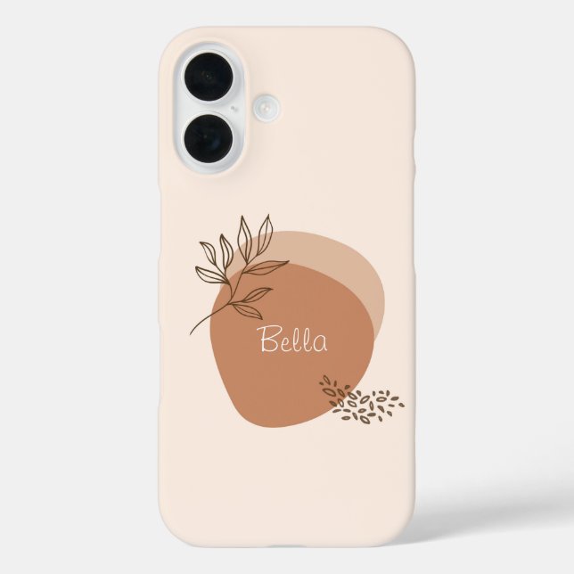 Personalisiert Boho Beige iPhone Case (Rückseite)