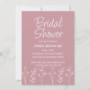 Personalisiert Boho Blush Pink Floral Brautparty Einladung