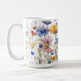 Personalisiert Boho Fall Wildblume Bridesmaid Gift Kaffeetasse