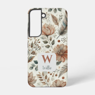 Personalisiert Boho Floral Monogramm und Name Samsung Galaxy Hülle
