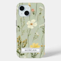 Personalisiert Boho Floral Wildblume Sage Green