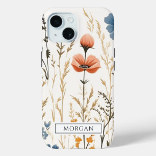 Personalisiert Boho Floral Wildblume Sage Green Case-Mate iPhone Hülle