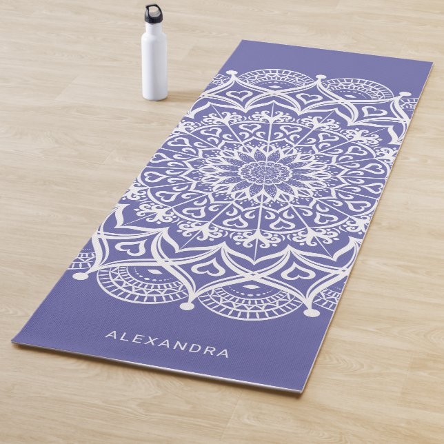 Personalisiert Boho Lila White Mandala Elegante Yogamatte (Beispiel)