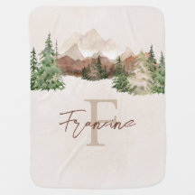 Personalisiert BOHO Mountain Name Baby Blanket