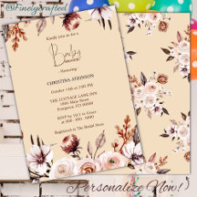 Personalisiert Boho Nature Wildblume Babydusche