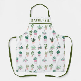 Personalisiert Boho Pflanze Pink Lady Schürze