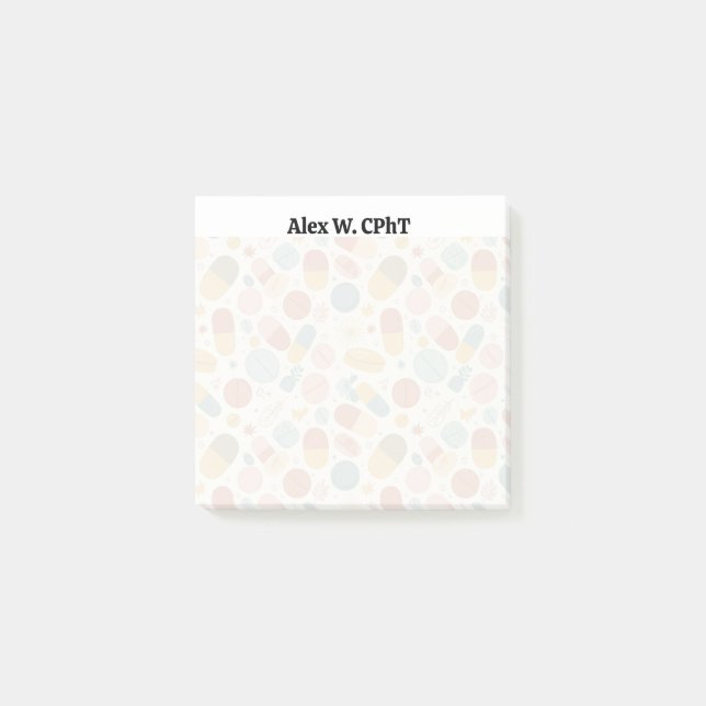 Personalisiert Boho Pharmacy Sticky Notes Stars Post-it Klebezettel (Vorderseite)