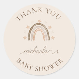 Personalisiert Boho Rainbow Baby Dusche Vielen Dan Runder Aufkleber