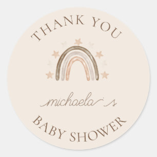 Personalisiert Boho Rainbow Baby Dusche Vielen Dan Runder Aufkleber