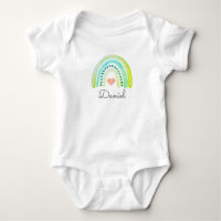 Personalisiert Boho Rainbow Baby Name Heart Pastel