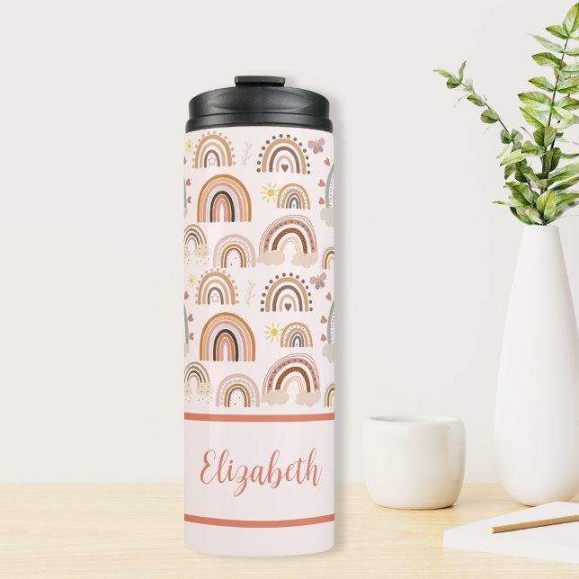 Personalisiert Boho Rainbow Kids Thermosbecher (Personalized Boho Rainbow Kids Thermal Tumbler for her)