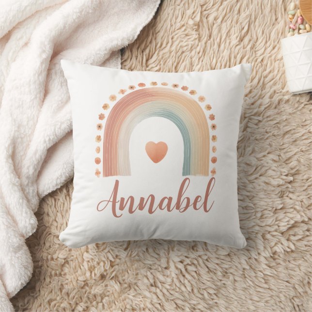 Personalisiert Boho Rainbow Name Throw Pillow - Wa Kissen (Decke)