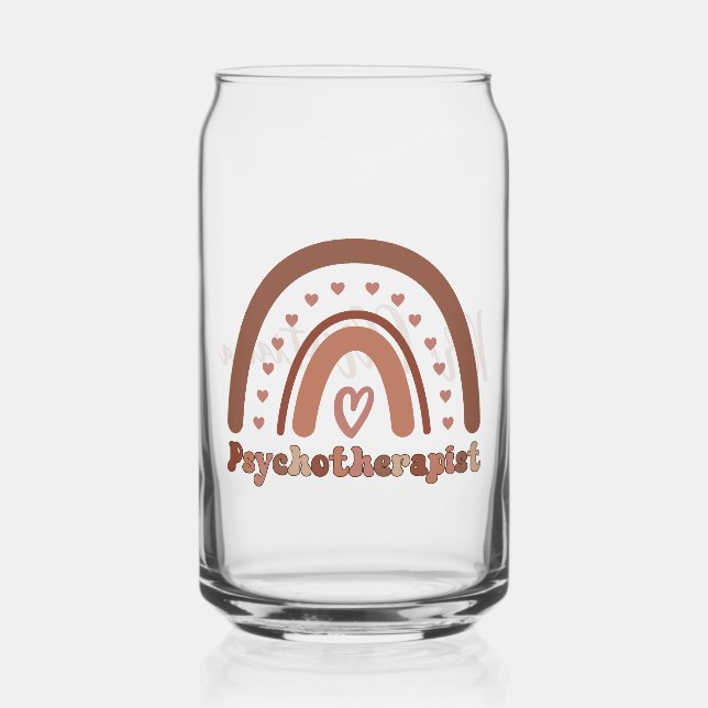 Personalisiert Boho Rainbow Psychotherapeut Dosenglas (Vorderseite)