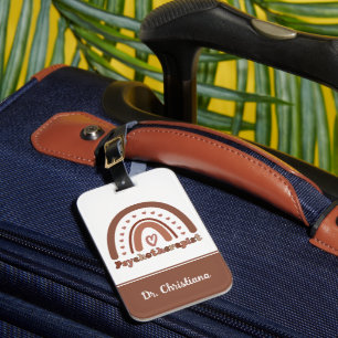 Personalisiert Boho Rainbow Psychotherapeut Gepäckanhänger