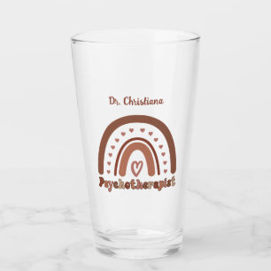 Personalisiert Boho Rainbow Psychotherapeut Glas