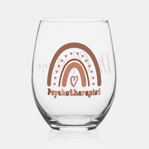 Personalisiert Boho Rainbow Psychotherapeut Weinglas Ohne Stiel