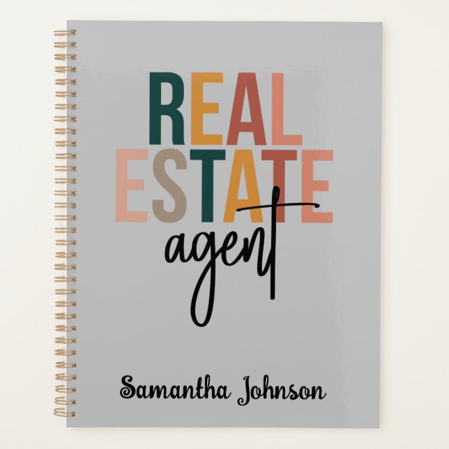 Personalisiert Boho Real Anwesen Agent Gift Plane Planer (Vorderseite)