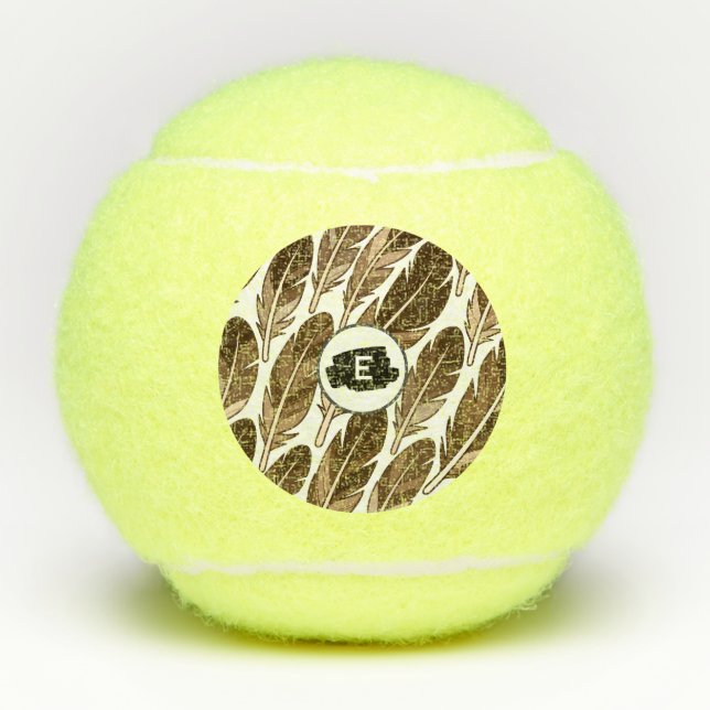 Personalisiert Boho Tennis Ball - Custom Monogram (Vorderseite)