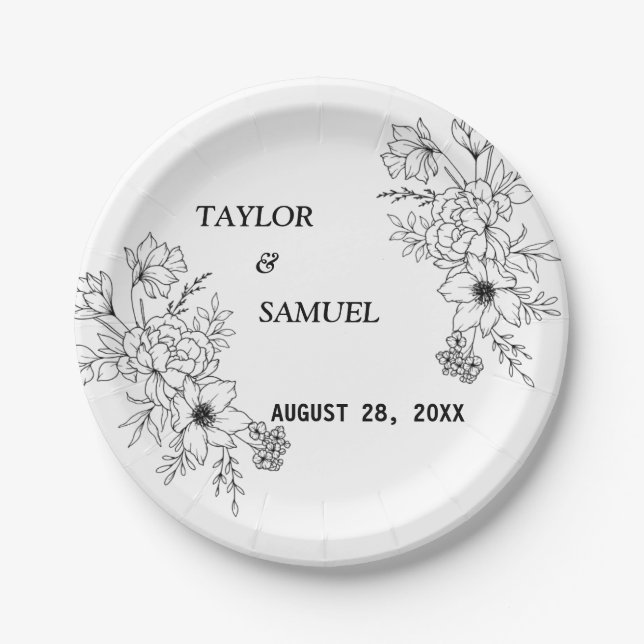 Personalisiert Boho Wedding Cocktail Paper Pappteller (Vorderseite)
