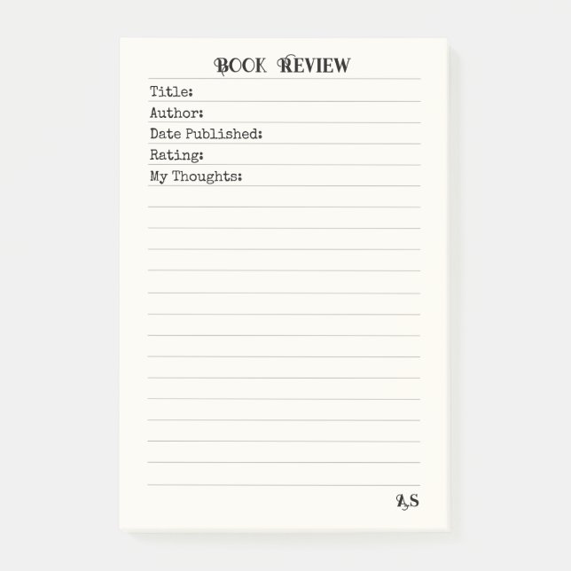 Personalisiert Book Review 3M Post-it Klebezettel (Vorderseite)
