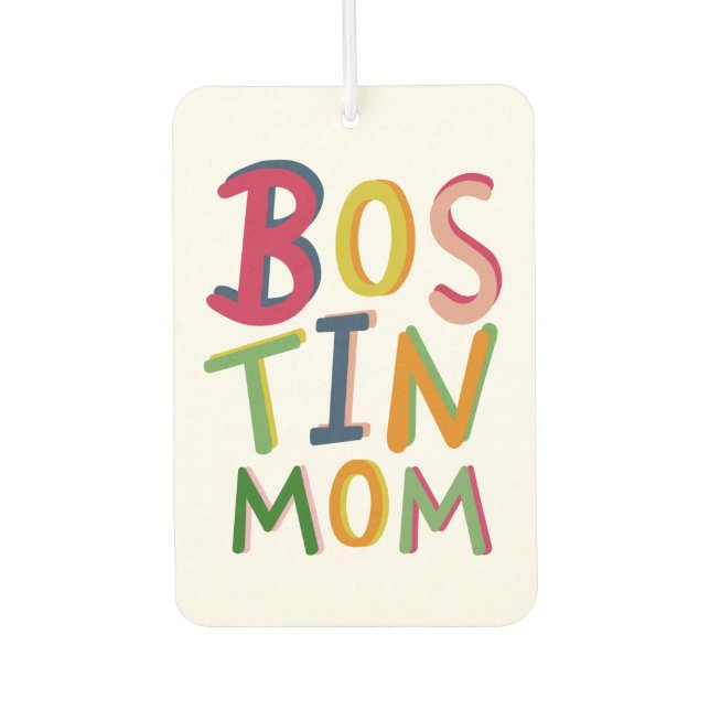 Personalisiert Bostin Mama Schwarzes Land Autolufterfrischer (Vorderseite)