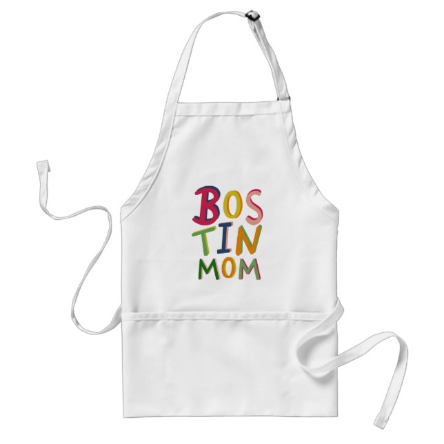Personalisiert Bostin Mama Schwarzes Land Schürze (Vorne)