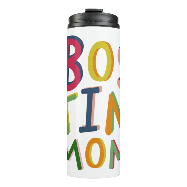 Personalisiert Bostin Mama Schwarzes Land Thermosbecher (Vorderseite)