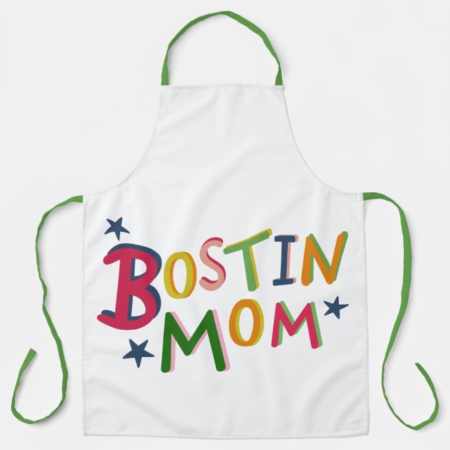 Personalisiert Bostin Mum Black Country Schürze (Vorderseite)