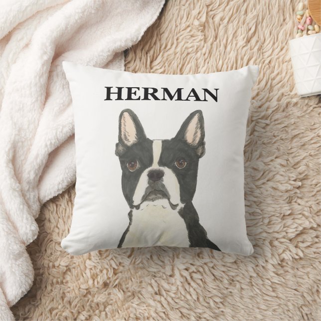 Personalisiert Boston Terrier Reversible Kissen (Decke)