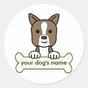 Personalisiert Boston Terrier Runder Aufkleber