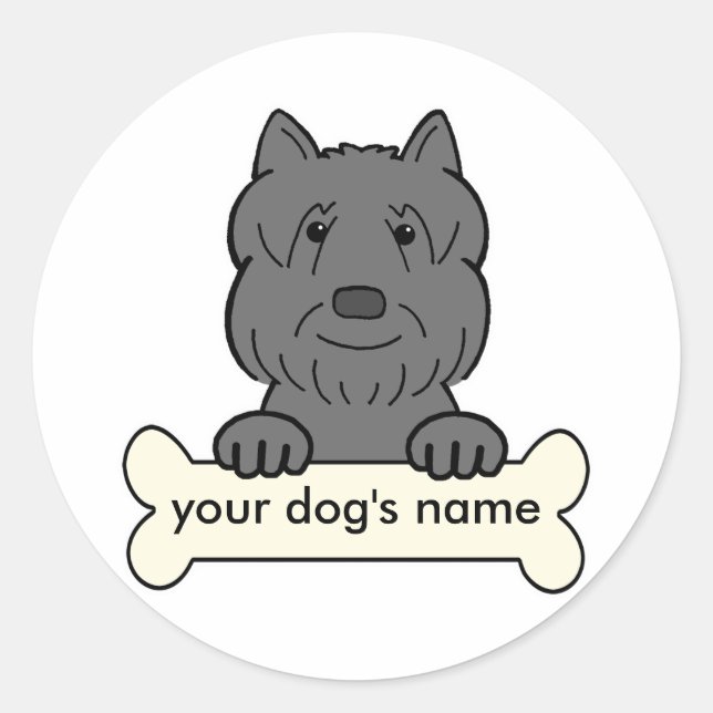 Personalisiert Bouvier des Flandres Runder Aufkleber (Vorderseite)