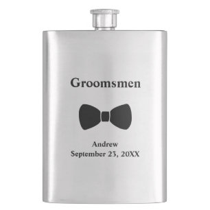 Personalisiert Bow Krawatte Trauzeugen Geschenk Flachmann