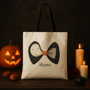 Personalisiert Bow Niedlich Boo Ghost Halloween Tragetasche