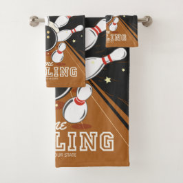 Personalisiert Bowler Strike Bowling Lanes Ball Bu Badhandtuch Set