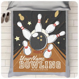 Personalisiert Bowler Strike Bowling Lanes Ball Bu Fleecedecke