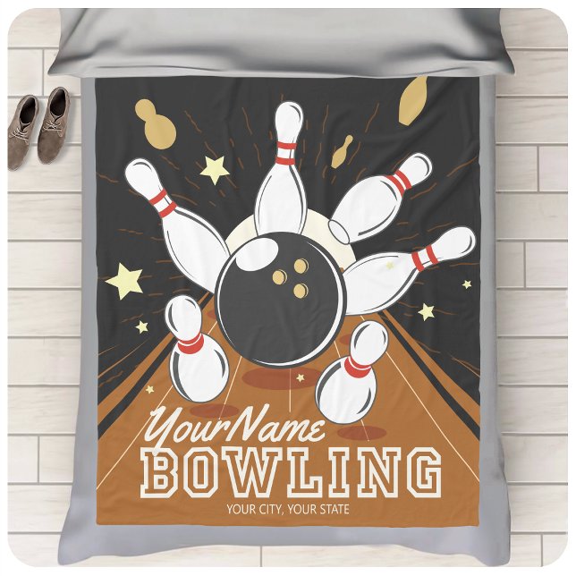 Personalisiert Bowler Strike Bowling Lanes Ball Bu Fleecedecke (Von Creator hochgeladen)