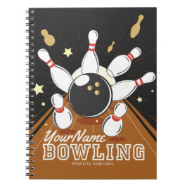 Personalisiert Bowler Strike Bowling Lanes Ball Bu Notizblock