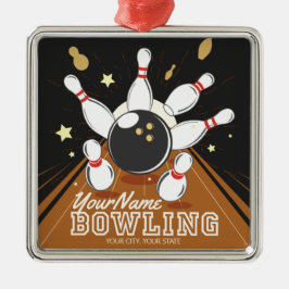 Personalisiert Bowler Strike Bowling Lanes Ball Bu Ornament Aus Metall