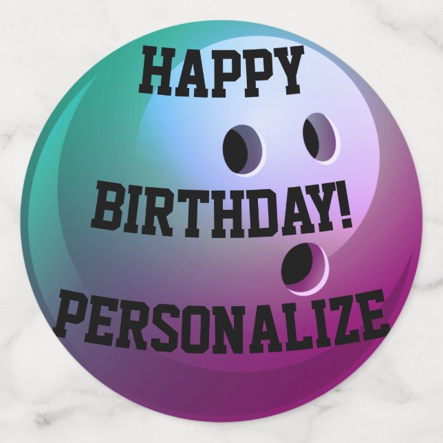 Personalisiert Bowling Ball Happy Birthday Confett Konfetti (Groß Vorderseite)