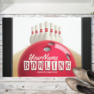 Personalisiert Bowling Ball Lanes Buttone Retro Le Fußmatte
