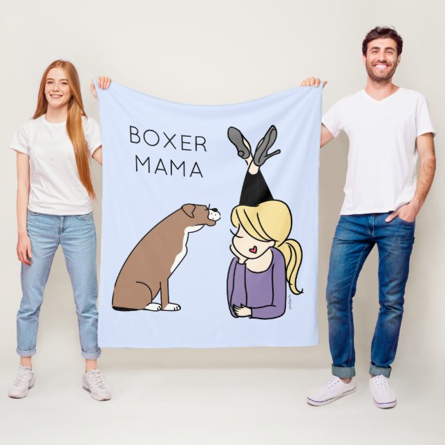 Personalisiert Boxer Mama  Fleecedecke (Beispiel)
