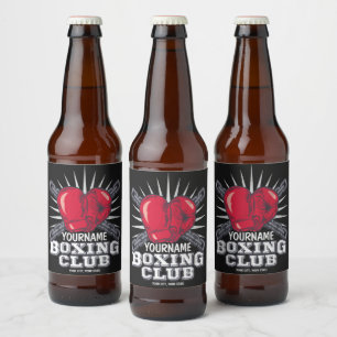 Personalisiert Boxgloves Fighter Champion Boxer Bierflaschenetikett