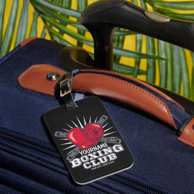 Personalisiert Boxgloves Fighter Champion Boxer Gepäckanhänger (Vorderseite Insitu 1)
