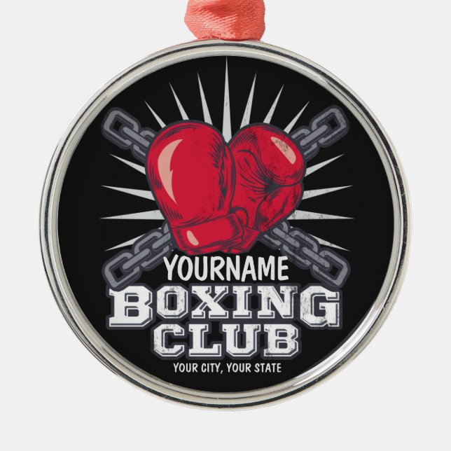 Personalisiert Boxgloves Fighter Champion Boxer Ornament Aus Metall (Vorne)