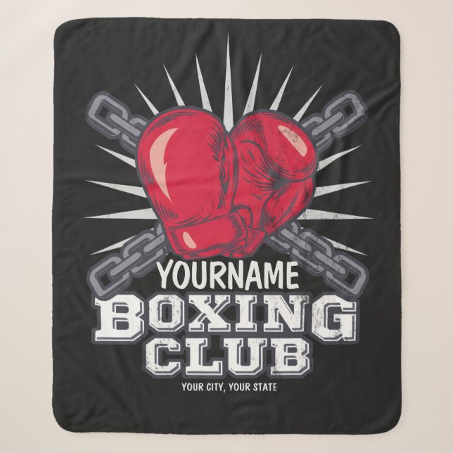 Personalisiert Boxgloves Fighter Champion Boxer Sherpadecke (Vorderseite)