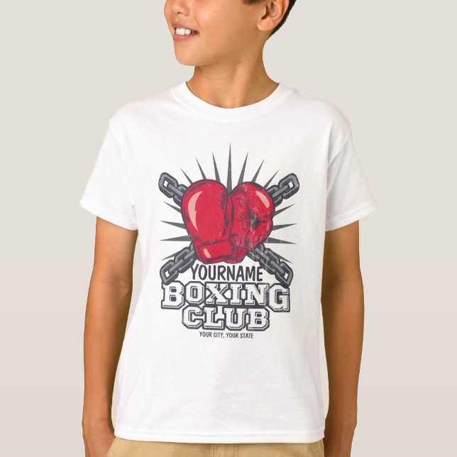 Personalisiert Boxgloves Fighter Champion Boxer T-Shirt (Vorderseite)