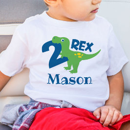 Personalisiert Boy 2. Geburtstag Dinosaur T - Shir Baby T-shirt