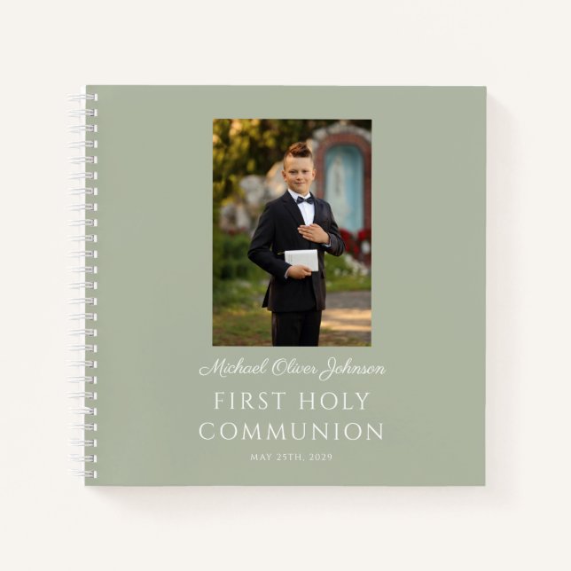 Personalisiert Boy Foto First Communitybuch Notizbuch (Vorderseite)